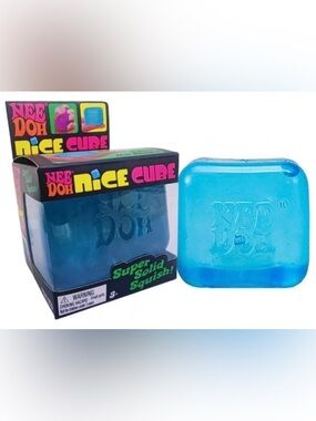 NeeDoh Nice Cube Super Solid Squish Blue! Sealed in box new